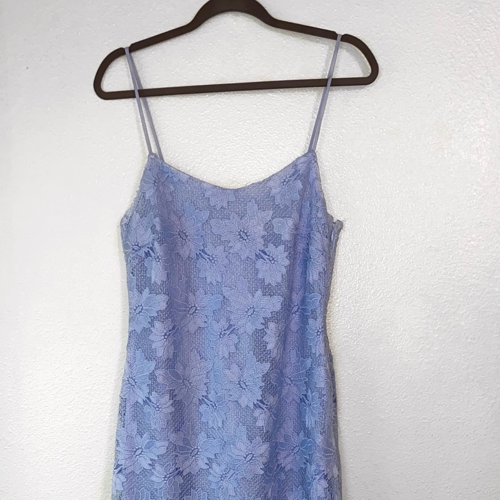 Sky blue lace midi dress